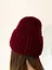 Женская вязаная шапка джулия 20% шерсть с отворотом Бордовый - миниатюра 2