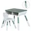 Детский столик ME 1204-5 с 1 стульчиком, вместительная полка, оливковый, в коробке - миниатюра 2
