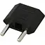 Переходник сетевой универсальный плоский TCOM из вилок США Китай на евро розетку черный - миниатюра 1