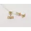 Золотые серьги-пуссеты Семейные драгоценности с фианитами. 131079 - миниатюра 2