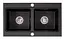Кухонна мийка гранітна Rea Caddy подвійна black ZLE-00132, Чорний - мініатюра 9