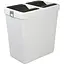 Мусорное ведро Motek на 40 л + 40 л с поворотной крышкой 55х35.5х59 см Белый (COB-414)  - миниатюра 1