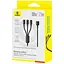 Кабель Baseus Silky One-for-Three Fast Charging USB to Micro USB+Lightning+Type-C 100W 1.5m black (P10377705123-00) - мініатюра 2