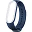 Ремінець для фітнес-браслета Lemfo для Xiaomi Mi Band 5, 6, 7 темно синій c білим контуром - мініатюра 1