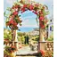 Алмазна мозаїка Арка із квітів Strateg HEG88129 30х40 см - мініатюра 1