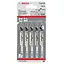 Полотно пиляльне для електролобзика Bosch Professional по дереву T101B, HCS лобзикова, 5 шт. - мініатюра 1
