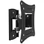 Настенный крепеж LCD/Plasma TV 15-28" Walfix R-243B черный, VESA 100x100, до 15 кг, поворот на 60°, наклон от -5° до +15°, - миниатюра 1