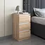 Тумба приліжкова Vays, в спальню, сучасна, 3 шухляди, без ручок R-30 Дуб Сонома-Білі планки - мініатюра 1