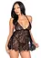 Пеньюар Leg Avenue Floral lace babydoll & string Black M - мініатюра 5