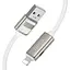 Дата кабель Hoco U137 Line with display USB to Lightning 2.4A/12W (1.2m) White - мініатюра 3