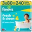 Дитячі вологі серветки Pampers Fresh Clean 240 шт. (3 упаковки x 80 шт.) - мініатюра 1