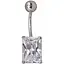 Серебряная серьга для пирсинга пупка с фианитами. 7028.1С - миниатюра 1