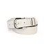 Ремень женский кожаный HC-3092 (130 см) молочный с серебристой пряжкой - миниатюра 1