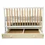 Детская кроватка София с опускной боковиной, маятником на подшипниках и белым ящиком с натуральными элементами - миниатюра 1