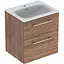 Тумба з умивальником Geberit Selnova Square 60 см 501.238.00.1 темний горіх - мініатюра 1