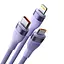 Кабель Baseus Flash Series Ⅱ Two-for-three Charging Cable U+C to M+L+C 100W 1.2m Purple - мініатюра 3