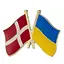 Подвійний значок пін "Україна - Данія" 25 х 19 мм (00106) - мініатюра 1