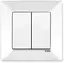 Выключатель двухклавишный VIKO Meridian Белый (90970002-WH) - миниатюра 1