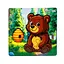 Дерев'яний пазл-вкладиш "Лісовий ведмедик" PuzzleOK Puz-88754 А6, 4 елементи - мініатюра 1