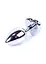Анальна пробка с кристаллом Jewellery Silver Heart Plug 7х2.7 см (красный) - миниатюра 4