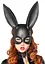 Маска Leg Avenue Masquerade Rabbit Mask (черный) - миниатюра 2