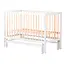 Детская кроватка София-2 с маятником на подшипниках и опускной боковиной белый с натуральными элементами - миниатюра 1