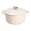 Набор чугунной посуды 1/2/3/4 л эмалированный 3 кастрюли сковорода, комплект кухонной утвари для приготовления Бежевый HP-1-6-WHITE - миниатюра 4