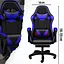 Кресло геймерское PLAYER с подставкой для ног и массажем Blue/Black (100002) - миниатюра 9