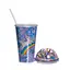 Пластикова склянка з трубочкою та кришкою 400 мл багаторазова пластикова склянка Блакитний Yiwu HP-18-2Y - мініатюра 3
