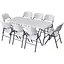 Набір садових меблів SpringFun стіл складний 180см + 8 стільців для банкету 8-10 осіб Білий - мініатюра 1