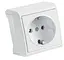 Розетка одинарная с заземлением Vera белая (90681008) - миниатюра 1