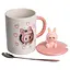 Чашка порцелянова Yiwu Labubu 300 мл з кришкою і ложкою рожевий Yiwu FM-35C - мініатюра 3
