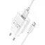 МЗП Hoco C109A Fighter QC3.0 18W (1USB-A) + кабель USB to MicroUSB White - мініатюра 2