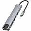 Перехідник HUB Hoco DUP09 (Type-C to HDMI+USB 3.0+USB 2.0+2xType-C+SD/TF) Silver - мініатюра 4