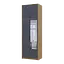 Шафа для одягу Doros Ронді з високою антресолею та дзеркалом Дуб Артізан/Графіт 2 ДСП 82х52х260 (42005189) - мініатюра 1