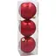 Комплект елочных шариков Chomik пластиковые 8 см красные 3 шт. (GIF3870) - миниатюра 1