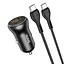 Комплект зарядный автомобильный HOCO NZ5 Smooth road car charger 30 W 2 порта с кабелем Type-C to Type-C черный - миниатюра 2