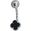 Срібна сережка для пірсингу Астор пупка з емаллю. 9182765Р - мініатюра 1