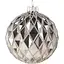 Елочный шарик Chomik стеклянный зеркальный 8 см рельеф ромб (MAL4013) - миниатюра 1