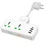 Удлинитель Hoco Voyage 2-position expansion socket AC11A 3USB/Type-C, 10A - миниатюра 3