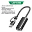 Адаптер для сетевого кабеля UGREEN CM650 USB C+USB A to RJ45 Gigabit Ethernet Adapter 1000Mbps для MacBook Pro - миниатюра 4