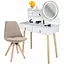 Туалетний столик Jumi Scandi LED + крісло Saida бежевий (шкіряні ручки) - мініатюра 2