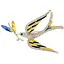 Брошь Птица брошь-булавка символ Украины патриотическая желто-голубая - миниатюра 1