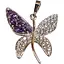 Серебряная подвеска Qvaliz Бабочка с фианитами. 903-00334 Фиолетовый - миниатюра 1