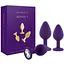 Набір анальних пробок із кристалом Rianne S: Booty Plug Set Purple діаметр 2.7 см 3.5 см 4.1 см - мініатюра 1