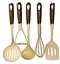 Набір кухонного приладдя Magio MG-1124 на підставці 5 предметів Бежевий - мініатюра 2