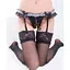Стрінги з декоративними намистинами та підтримуючим поясом для панчіх S/M Чорний K000893 - мініатюра 4