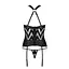 Сітчастий комплект із візерунком Passion Hima CorSet black L/XL - мініатюра 6