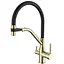 Змішувач для кухні Mixxus Premium Gravity 021 із гнучким виливом Brushed Gold MI6981 Золотий - мініатюра 1
