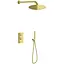 Душева система Kohlman Axel 25 gold з термостатом + BOX прихованого монтажу KPL-QW432AGD25, Золотий - мініатюра 1
